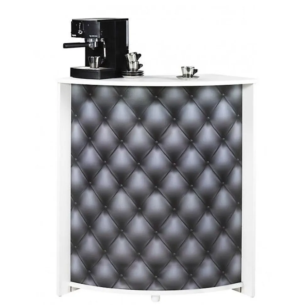 Meuble comptoir bar SIMMOB 96 cm blanc Capitons 911