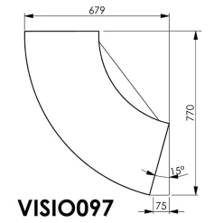 Meuble Comptoir SIMMOB VISIO097BLN Blanc MDF noir 96 cm