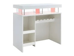 Meuble de bar avec LEDS en MDF blanc laqué - FABIO II