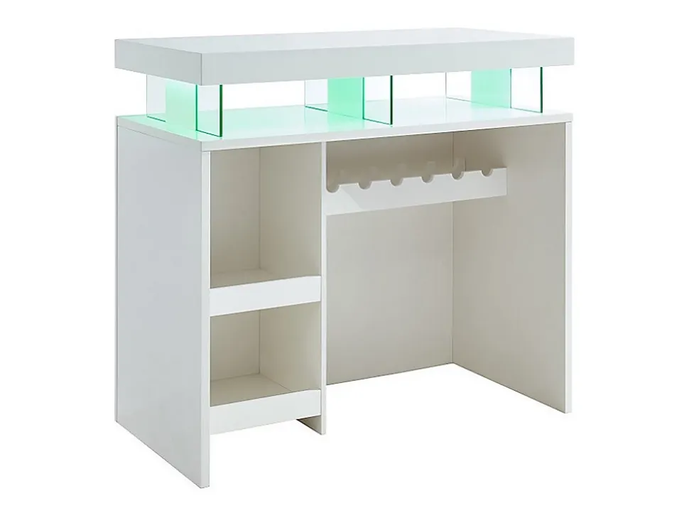 Meuble de bar avec LEDS en MDF blanc laqué - FABIO II
