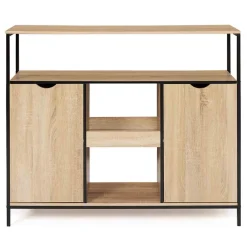 Meuble de bar avec portes et étagères DETROIT design industriel