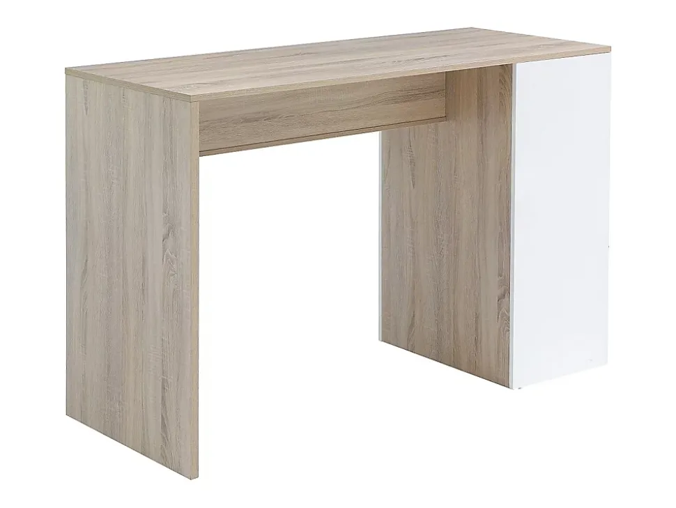 Meuble de bar avec rangements - Blanc et naturel - NIRAYA