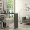 Meuble de bar pivotant avec rangements - Blanc et anthracite - SATURNE