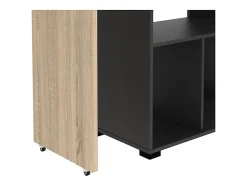 Meuble de bar pivotant avec rangements - Naturel et anthracite - SATURNE