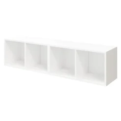 Meuble de rangement 4 cases blanc GoodHome Atomia H. 37,5 x L. 150 x P. 35 cm