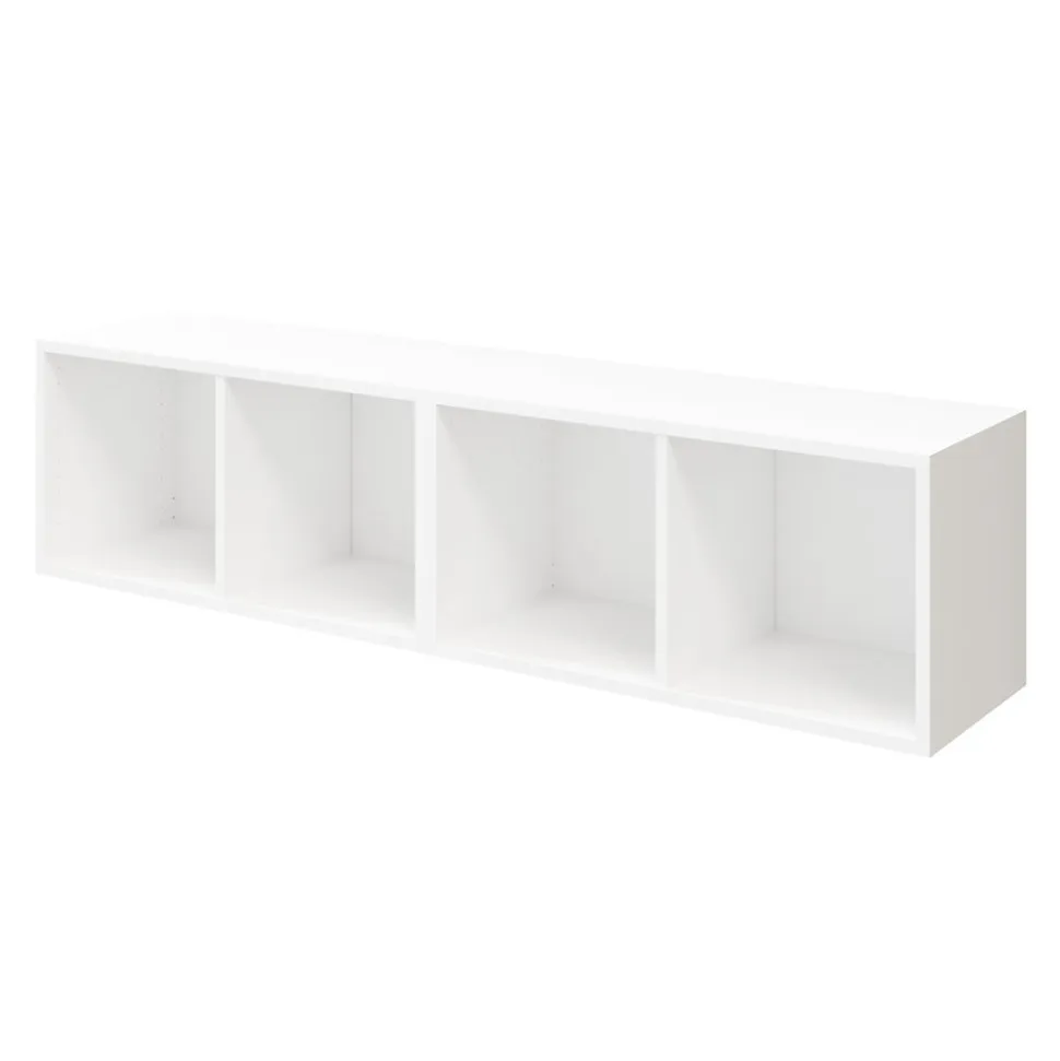 Meuble de rangement 4 cases blanc GoodHome Atomia H. 37,5 x L. 150 x P. 35 cm