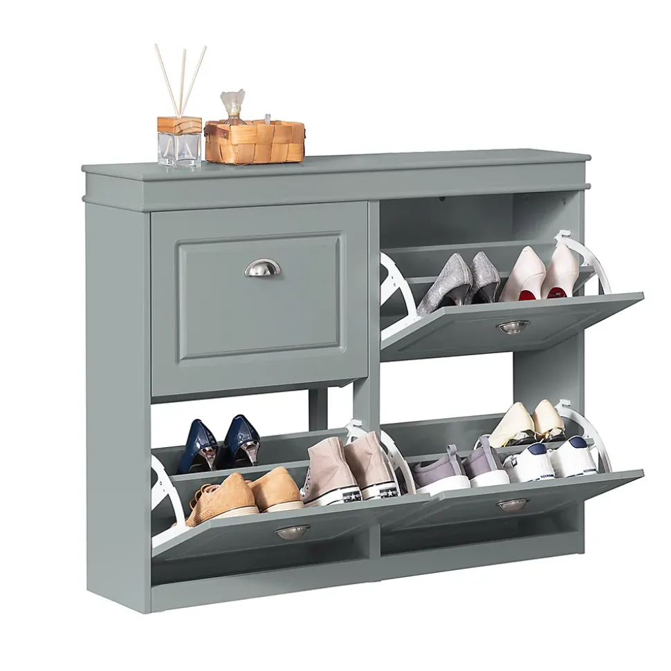 Meuble de Rangement à Chaussure Meuble d'entrée 4 abattants, FSR79-HG, SoBuy