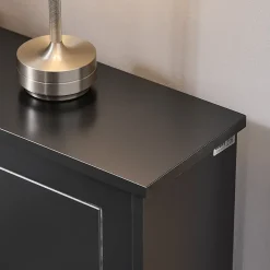 Meuble de Rangement à Chaussures,Commode à Chaussures avec 2 abattants,Noir,FSR99-SCH,SoBuy