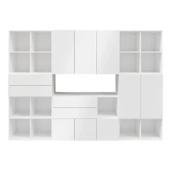Meuble de rangement avec tiroirs blanc GoodHome Atomia H. 187,5 x L. 262,5 x P. 37 cm