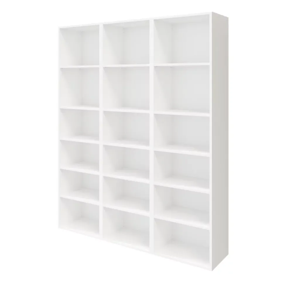 Meuble de rangement blanc avec portes battantes vitrées GoodHome Atomia H. 187,5 x L. 150 x P. 37 cm