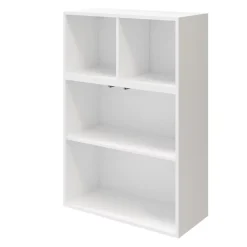 Meuble de rangement blanc portes battantes anthracite brillant GoodHome Atomia H. 112,5 x L. 75 x P. 37 cm
