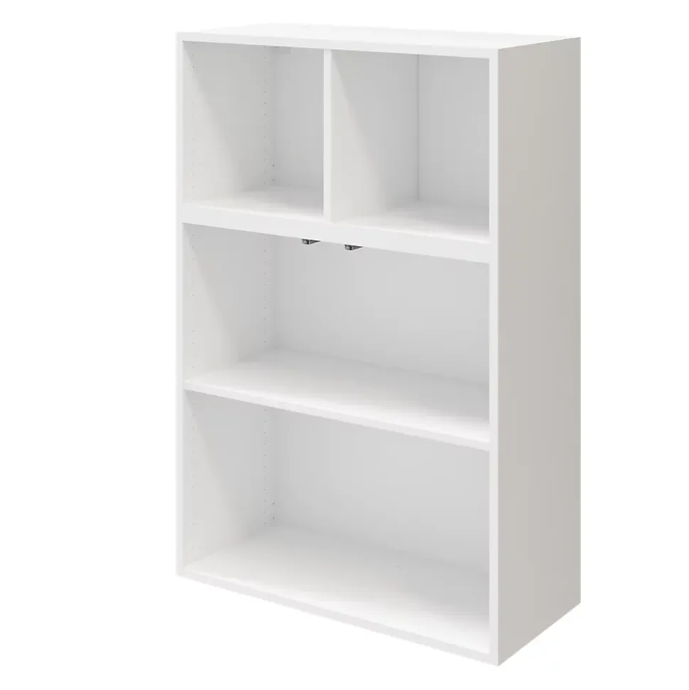 Meuble de rangement blanc portes battantes anthracite brillant GoodHome Atomia H. 112,5 x L. 75 x P. 37 cm