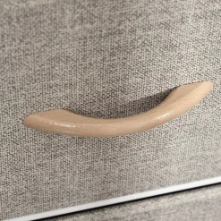 Meuble de rangement commode design - 3 tiroirs, 2 étagères - métal MDF non tissé beige