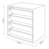 Meuble de rangement cube blanc avec 4 paniers coulissants filaires GoodHome Atomia H. 75 x L. 75 x P. 58 cm