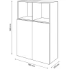 Meuble de rangement effet chêne portes battantes vitrées GoodHome Atomia H. 112,5 x L. 75 x P. 37 cm