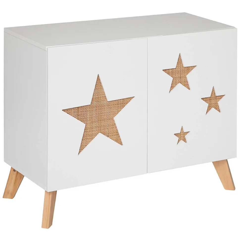 Meuble de rangement enfant Étoile - bois - blanc - 65x79 cm - Atmosphera