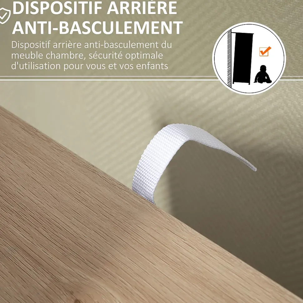 Meuble de rangement moderne 1 porte 4 tiroirs - panneaux particules aspect chêne clair