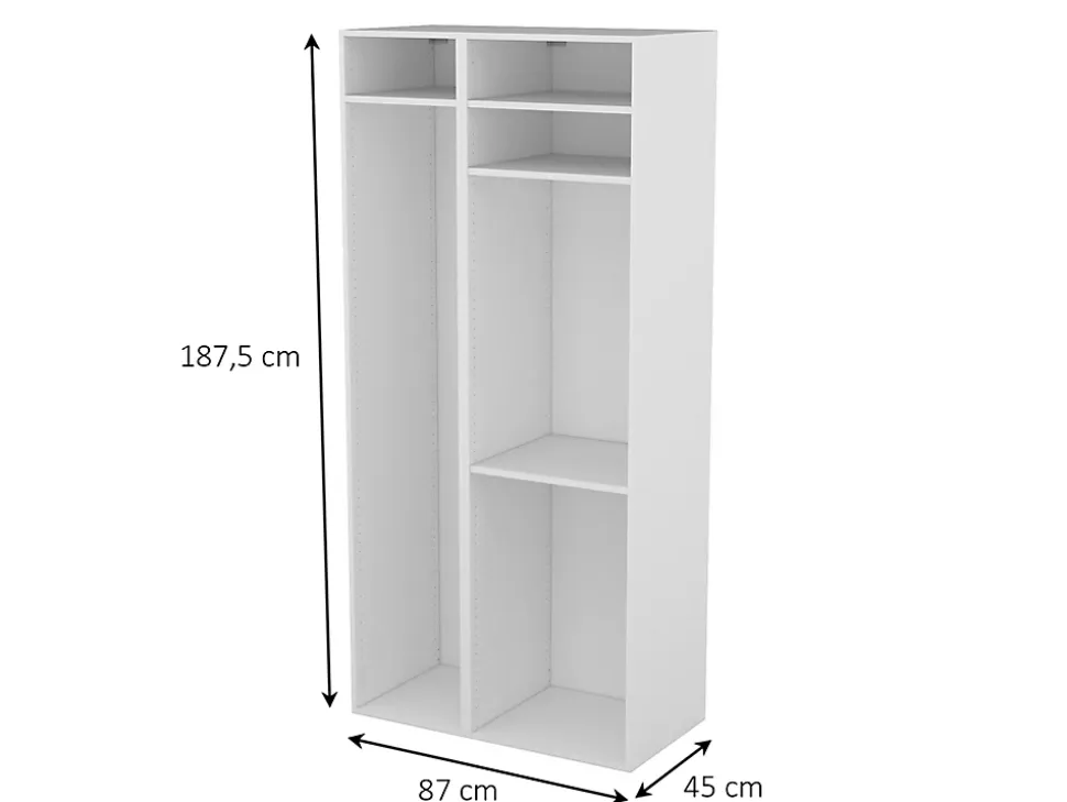 Meuble de rangement ouvert blanc GoodHome Atomia H. 187,5 x L. 87 x P. 45 cm