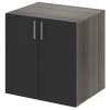 Meuble de rangement portes battantes noir et effet chêne grisé GoodHome Atomia H. 75 x L. 50 x P. 58 cm