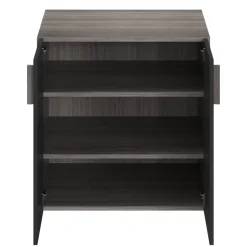 Meuble de rangement portes battantes noir et effet chêne grisé GoodHome Atomia H. 75 x L. 50 x P. 58 cm