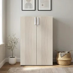 Meuble de rangement portes battantes effet chêne GoodHome Atomia H. 112,5 x L. 75 x P. 37 cm