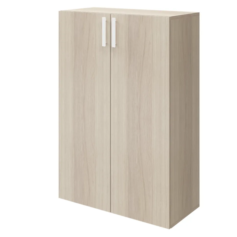 Meuble de rangement portes battantes effet chêne GoodHome Atomia H. 112,5 x L. 75 x P. 37 cm