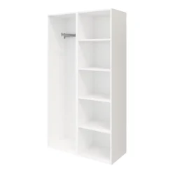 Meuble de rangement porte miroir et tiroirs blancs GoodHome Atomia H. 187,5 x L. 100 x P. 47 cm