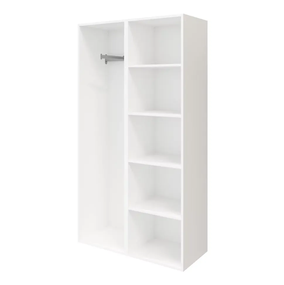 Meuble de rangement porte miroir et tiroirs blancs GoodHome Atomia H. 187,5 x L. 100 x P. 47 cm