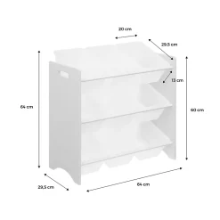 Meuble de rangement pour enfant avec 9 casiers. vert céladon - Tobias - MDF décor bois naturel. 64x29.5x60cm