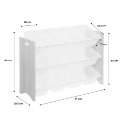 Meuble de rangement pour enfant avec 12 casiers - Tobias - MDF décor bois naturel. L 84 x P 29.5 x H 60cm