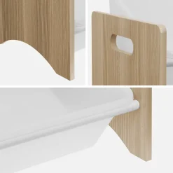Meuble de rangement pour enfant avec 6 casiers - Tobias - MDF décor bois naturel. L 84 x P 29.5 x H 60cm