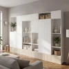Meuble de rangement semi ouvert blanc et effet chêne GoodHome Atomia H. 262,5 x L. 375 x P. 47 cm