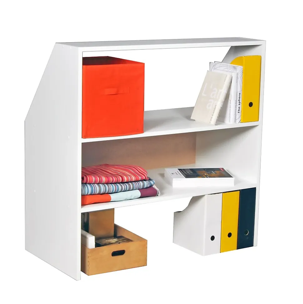 Meuble de rangement sous pente ALIX, H. 100 x L. 100 x P. 50 cm, Blanc