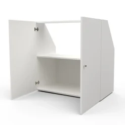 Meuble de rangement sous pente 2 portes CALI Blanc - H. 100 x L. 100 x P. 51.8 cm