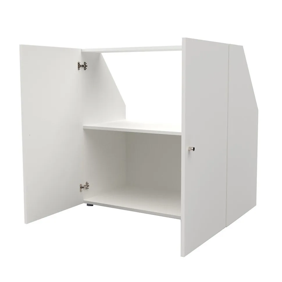 Meuble de rangement sous pente 2 portes CALI Blanc - H. 100 x L. 100 x P. 51.8 cm