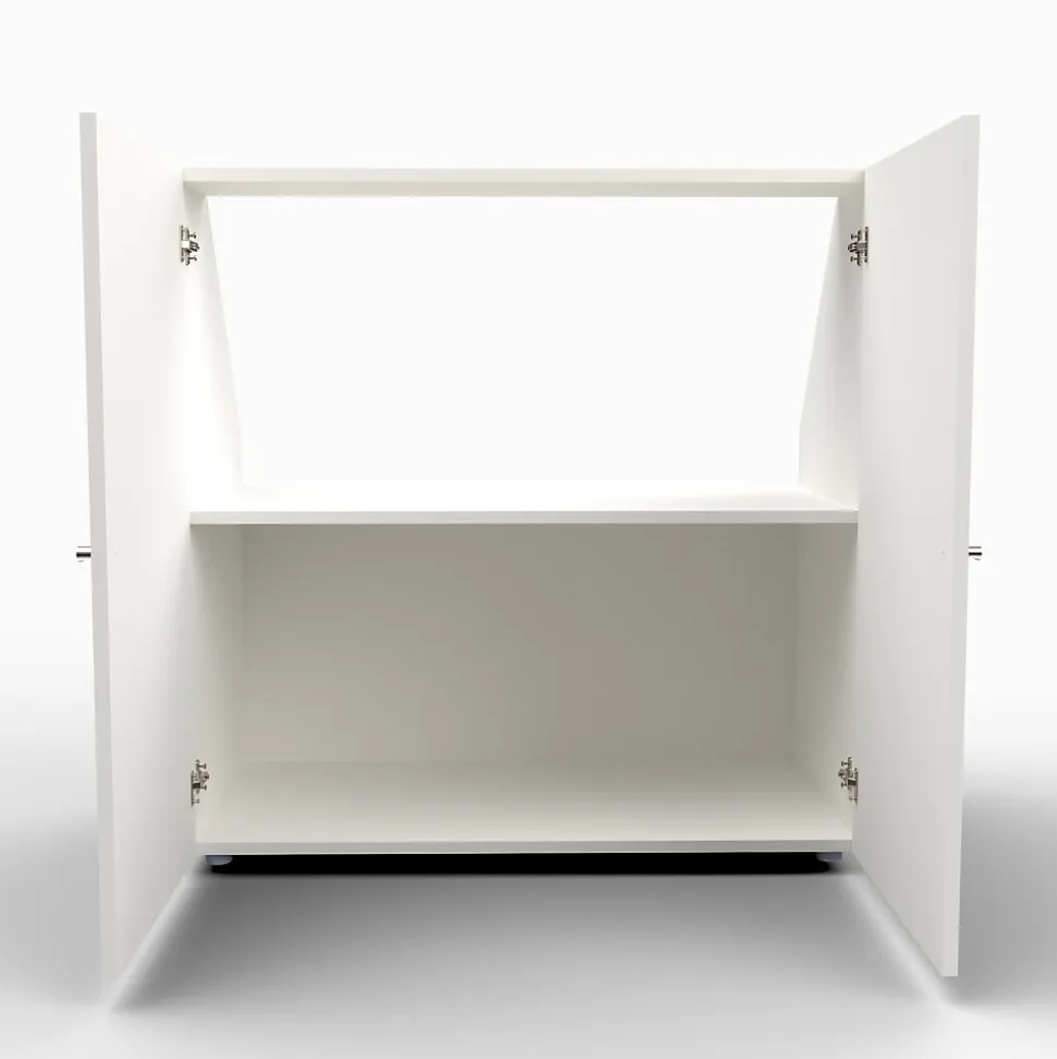 Meuble de rangement sous pente 2 portes CALI Blanc - H. 100 x L. 100 x P. 51.8 cm