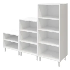 Meuble de rangement sous escalier blanc avec portes battantes GoodHome Atomia H. 122,5 x L. 150 x P. 47 cm