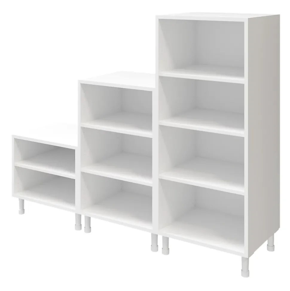 Meuble de rangement sous escalier blanc avec portes battantes GoodHome Atomia H. 122,5 x L. 150 x P. 47 cm