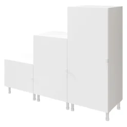Meuble de rangement sous escalier blanc avec portes battantes GoodHome Atomia H. 122,5 x L. 150 x P. 47 cm