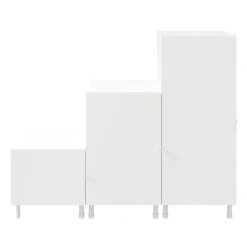 Meuble de rangement sous escalier blanc avec portes battantes GoodHome Atomia H. 122,5 x L. 150 x P. 47 cm