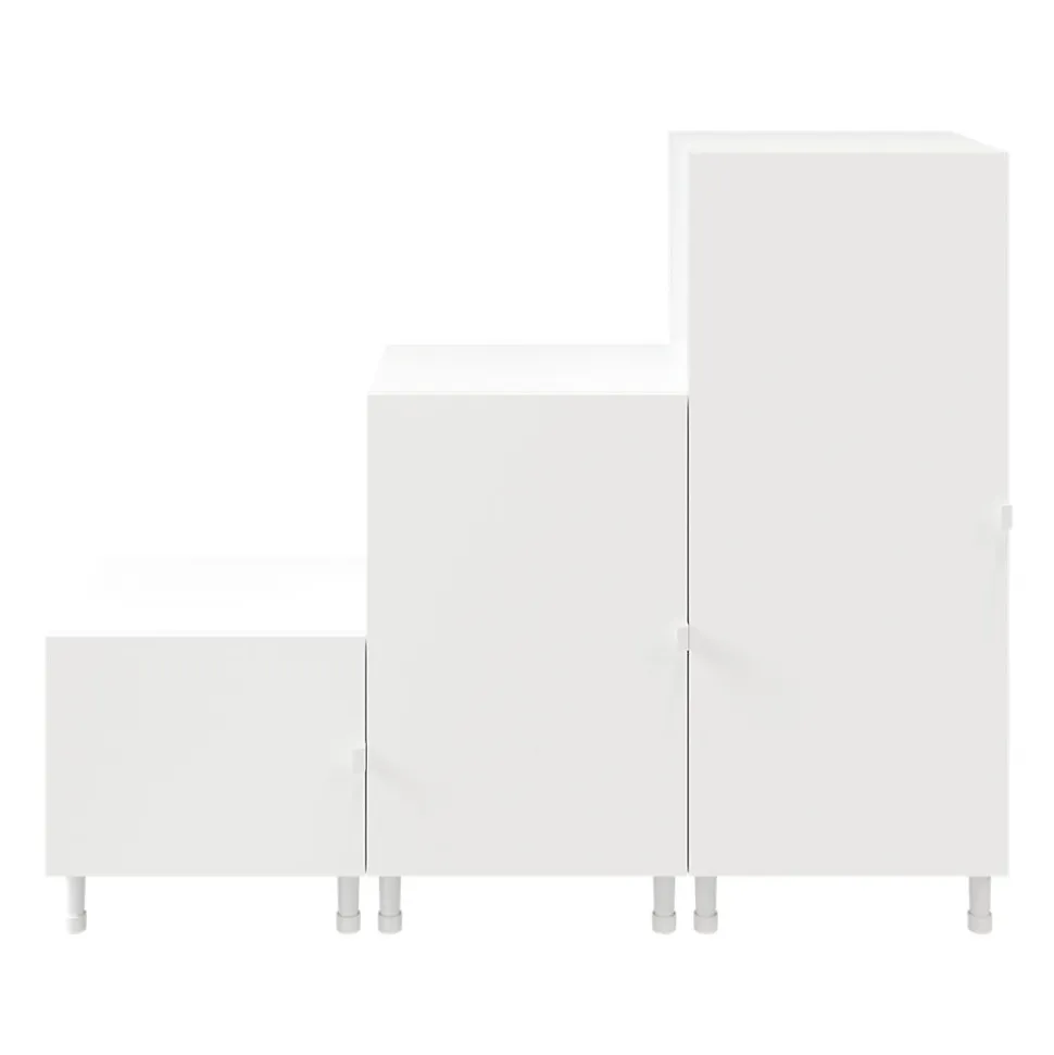 Meuble de rangement sous escalier blanc avec portes battantes GoodHome Atomia H. 122,5 x L. 150 x P. 47 cm