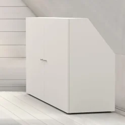 Meuble de rangement sous pente 2 portes blanc CINA