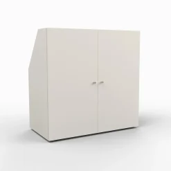 Meuble de rangement sous pente 2 portes blanc CINA