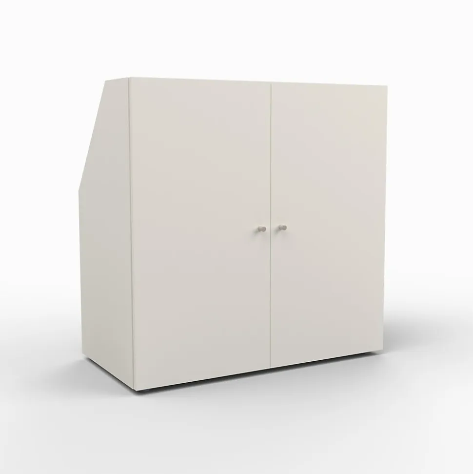 Meuble de rangement sous pente 2 portes blanc CINA