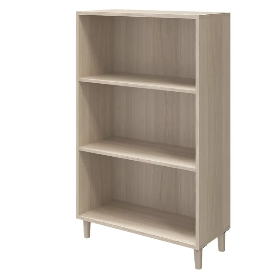 Meuble de rangement sur pieds portes battantes effet chêne et blanc GoodHome Atomia H. 123,5 x L. 75 x P. 37 cm