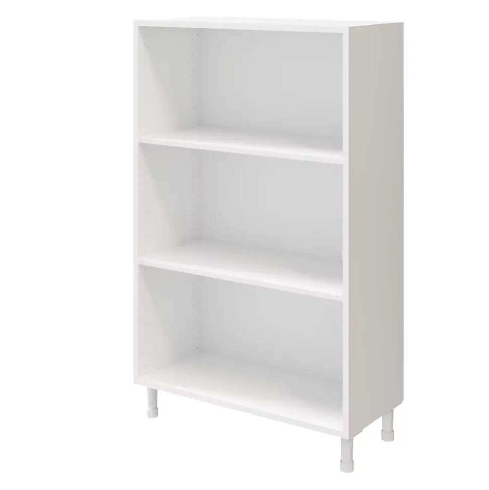 Meuble de rangement sur pieds portes battantes blanc GoodHome Atomia H. 123,5 x L. 75 x P. 37 cm