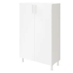 Meuble de rangement sur pieds portes battantes blanc GoodHome Atomia H. 123,5 x L. 75 x P. 37 cm