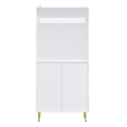 Meuble d'entrée - Armoire Penderie d'entrée avec Étagères et Porte-Chaussures - Rangement Pratique - Blanc - 80x175,5x35 cm