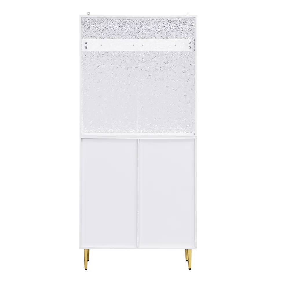 Meuble d'entrée - Armoire Penderie d'entrée avec Étagères et Porte-Chaussures - Rangement Pratique - Blanc - 80x175,5x35 cm