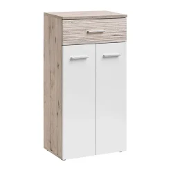 Meuble dentrée - ONYX 4 - Coloris chêne et blanc